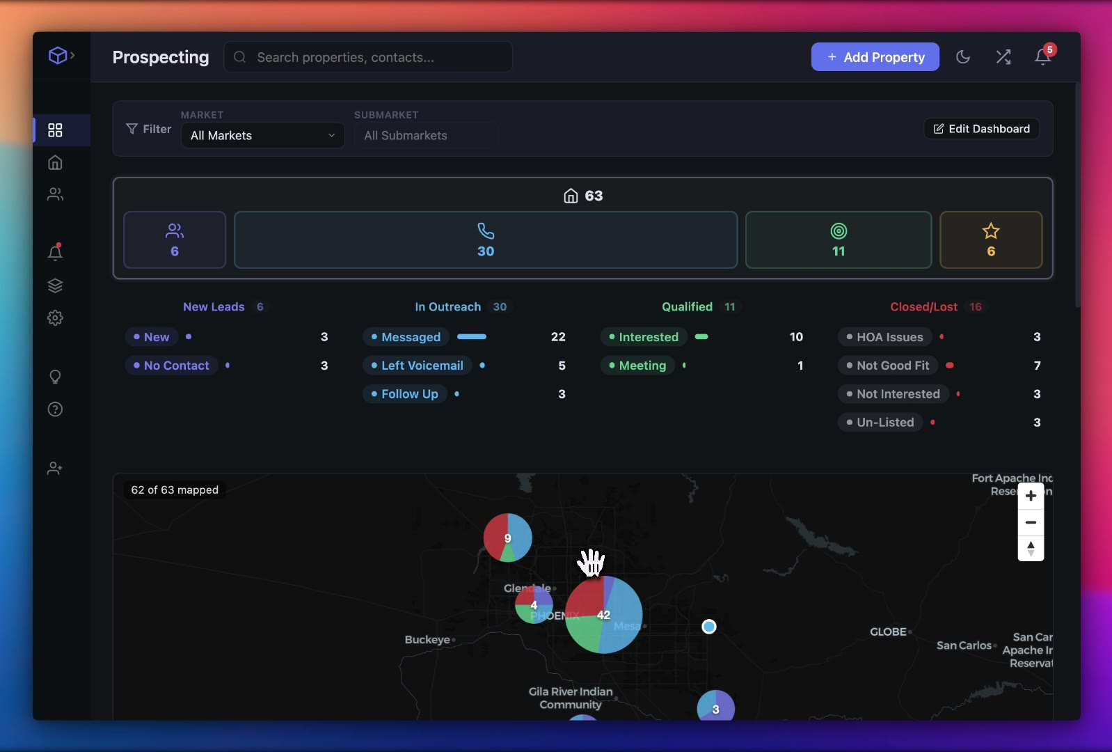 RentingRadar prospecting dashboard demo